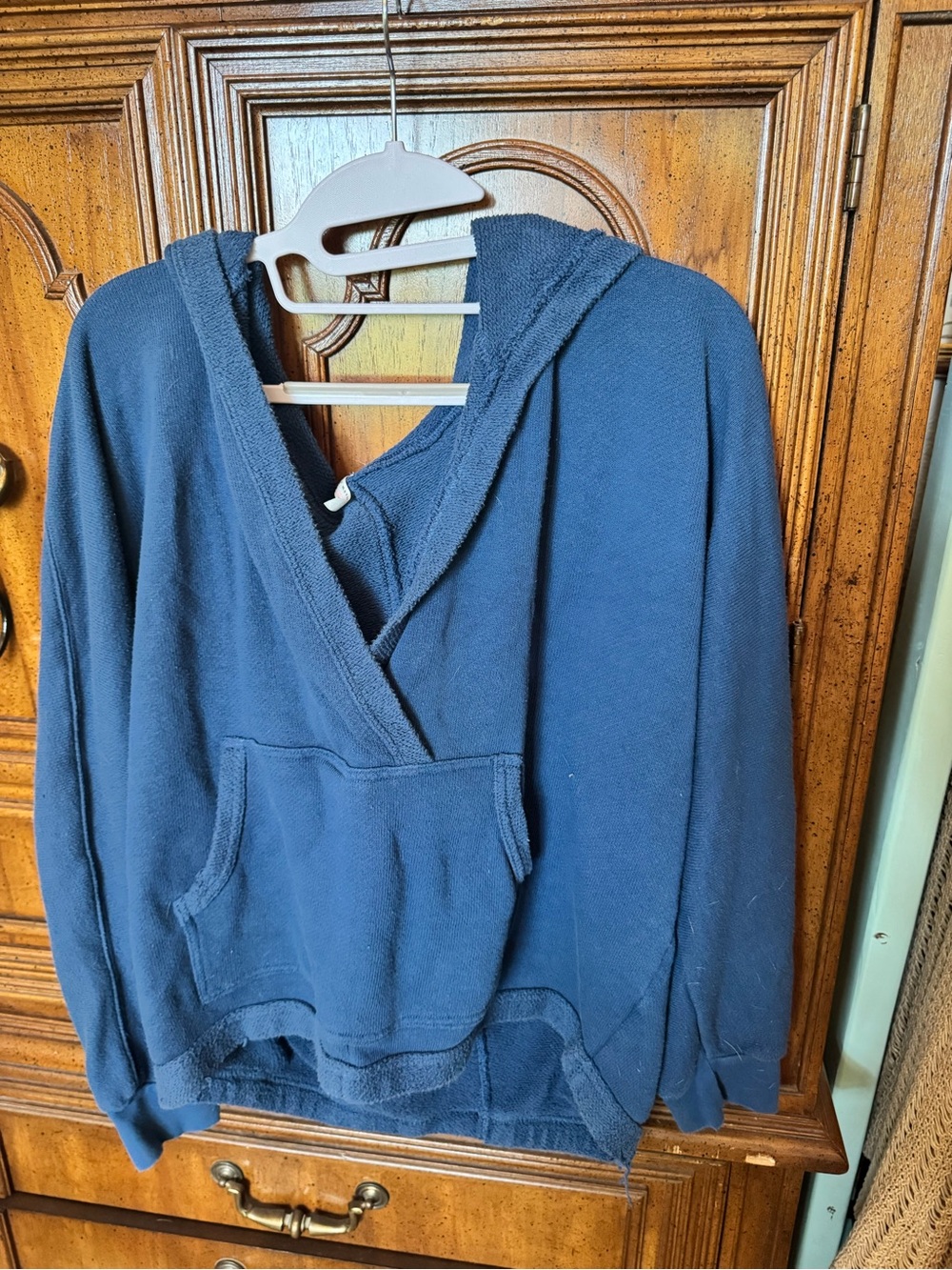 FP Movement Women's Navy Hooded Pullover Sweater Large